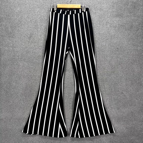 Eye Candy Pants - Eye Candy‎ pants Womens Blue white Stripe elastic waist Wide leg disco 80' retro